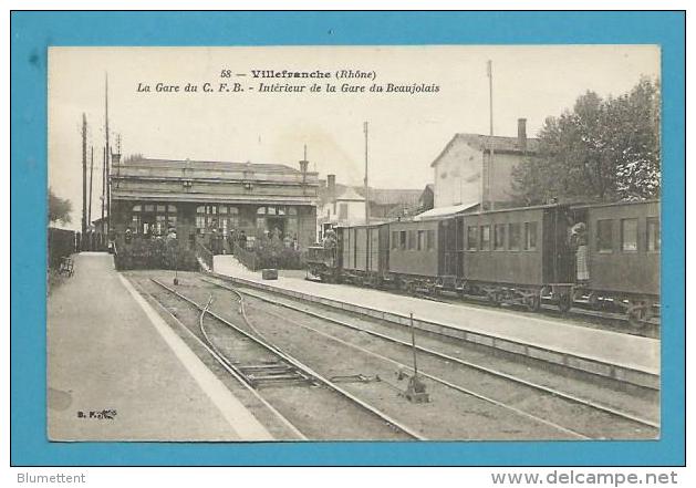 CPA 58 - La Gare Du C. F. B. Train Intérieur De La Gare Du Beaujolais VILLEFRANCHE 69 - Villefranche-sur-Saone