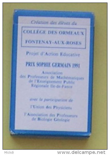 SAVANTS ET EUROPE - JEU DE CARTES 7 FAMILLES - COLLEGE FONTENAY AUX ROSES-PRIX SOPHIE GERMAIN 1991-UNION PHYSICIENS - Autres & Non Classés