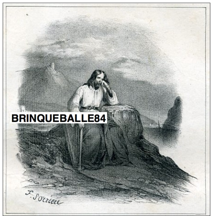 PARTITION XIX LITHO SUR VERGÉ LE CHANT DU BARDE FRANÇOIS SCHUBERT ALMBERT 1841 MARINE SORRIEU - Other & Unclassified