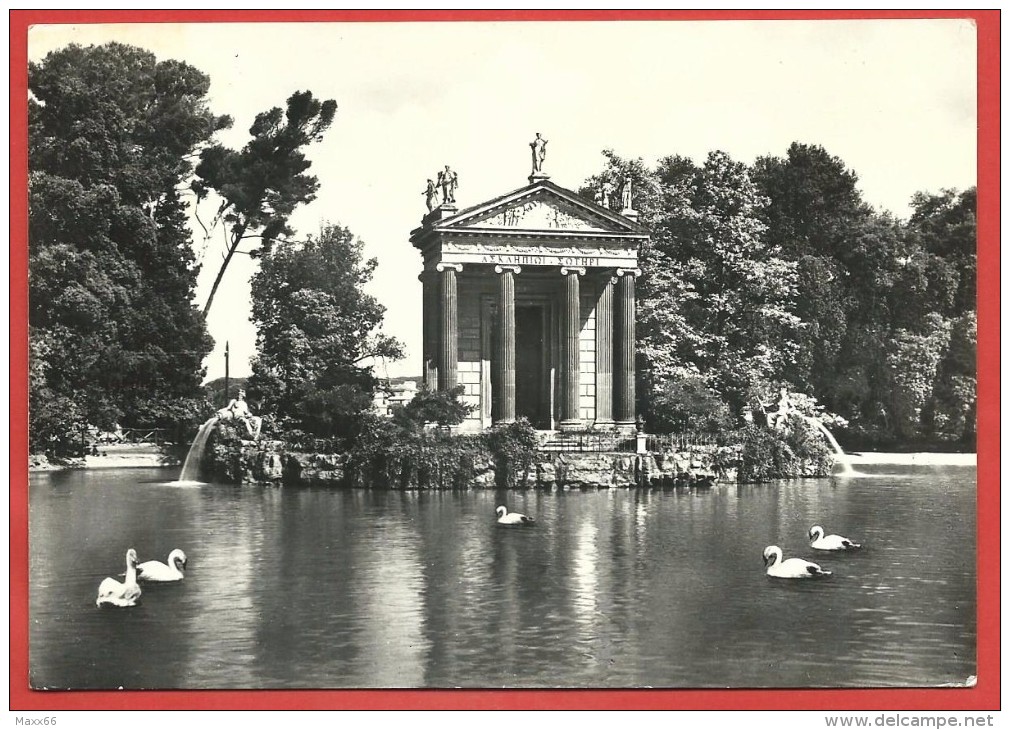 CARTOLINA VG ITALIA - ROMA - Villa Borghese - Il Giardino Del Lago - 10 X 15 - ANN. 1956 - Parcs & Jardins