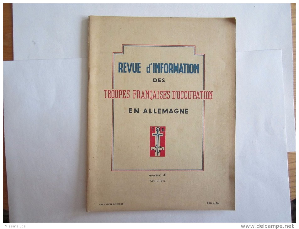 Revue D'information Des Troupes Française D'occupation En Allemagne Militaire - Armes