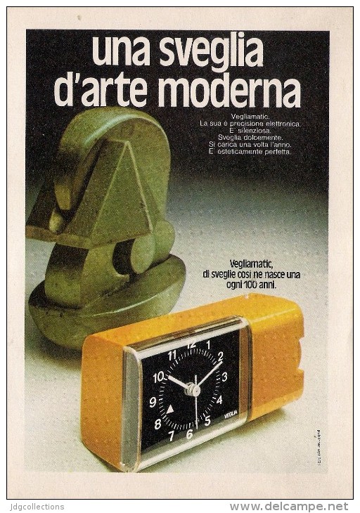 # VEGLIA BORLETTI MILANO OROLOGI HORLOGERIE 1960s  Italy Advert Publicitè Reklame Montre Uhr Reloj Watch Alarme Clock - Werbeuhren