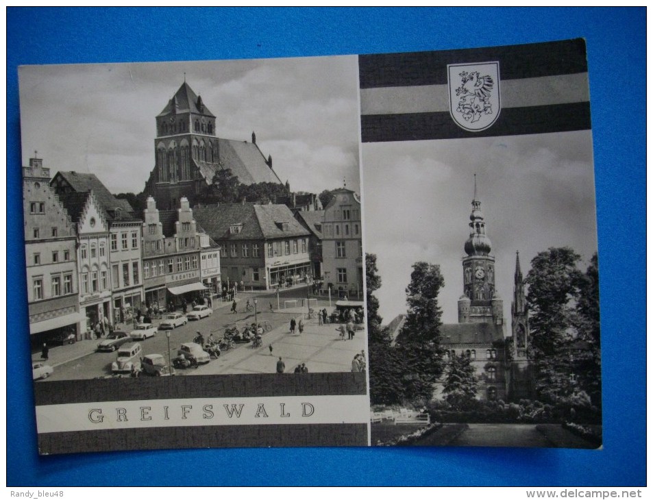 CARTE PHOTO  GREIFSWALD  -  Markt  -  Nikolaikirche   - - Grimmen