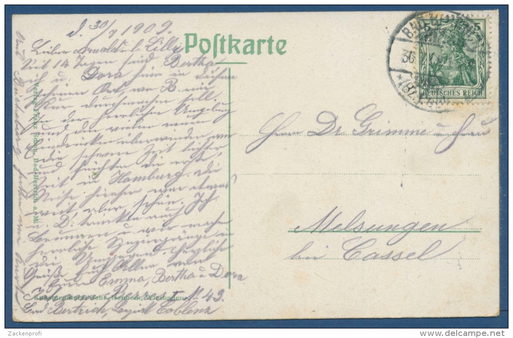 Bad Bertrich Gesamtansicht, Gelaufen 1909 (AK493) - Bad Bertrich