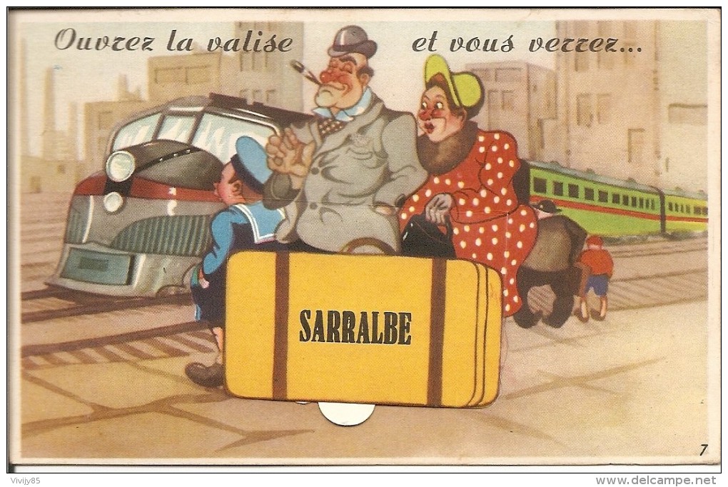 57 - SARRALBE - Carte à Système " Ouvrez La Valise Et Vous Verrez " - Sarralbe