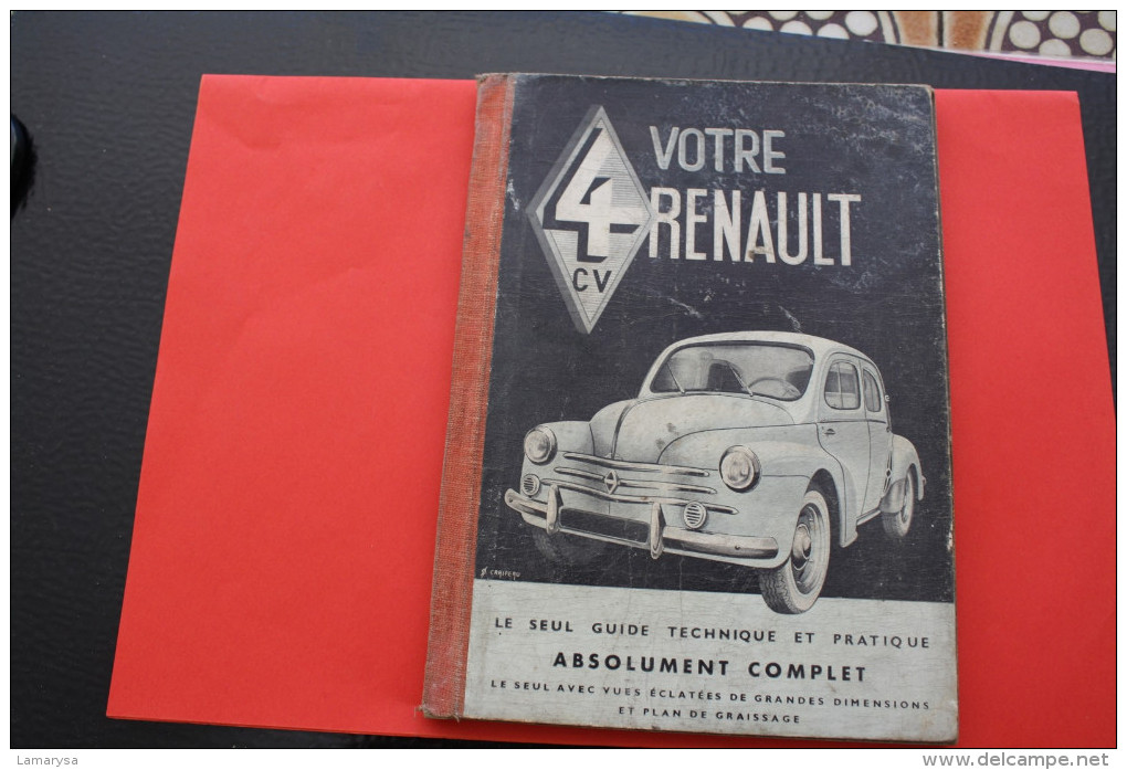 RARE VOTRE 4 CV RENAULT TOUS MODELES 12é ED GUIDE ORIGINAL PRATIQUE ENTRETIEN COMPLET VUES ECLATEES GRANDES DIMENSIONS - Voitures