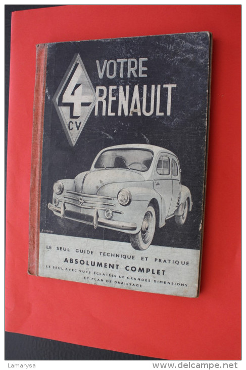 RARE VOTRE 4 CV RENAULT TOUS MODELES 12é ED GUIDE ORIGINAL PRATIQUE ENTRETIEN COMPLET VUES ECLATEES GRANDES DIMENSIONS - Voitures