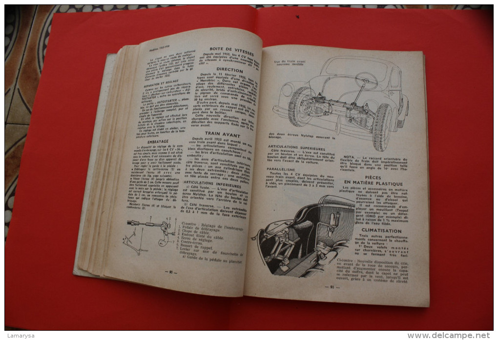 RARE VOTRE 4 CV RENAULT TOUS MODELES 12é ED GUIDE ORIGINAL PRATIQUE ENTRETIEN COMPLET VUES ECLATEES GRANDES DIMENSIONS