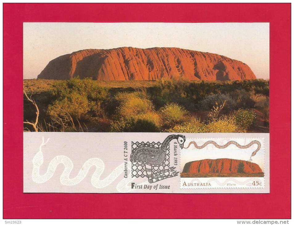 Australien 1993  Mi.Nr.  1335 I , Uluru - Maximum Card - First Day Of Issue 4 March 1993 - Cartes-Maximum (CM)