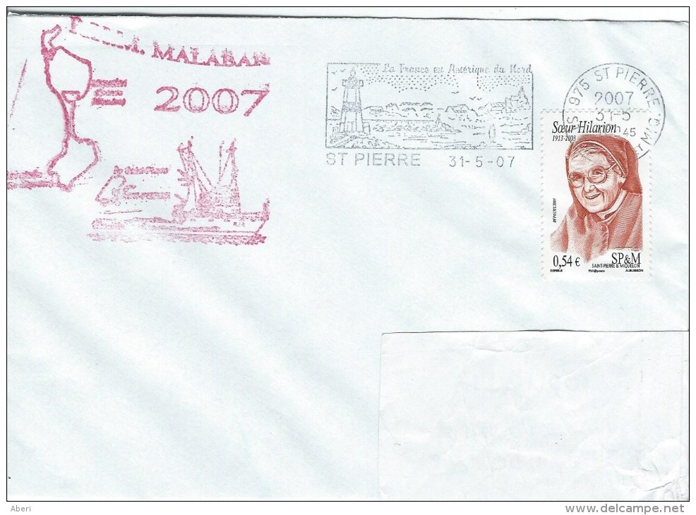 11472  REMORQUEUR MALABAR  à St PIERRE Et MIQUELON En 2007 - Covers & Documents