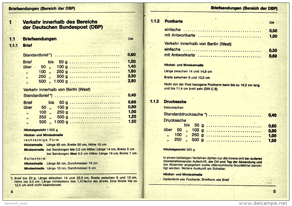 Postgebührenheft Von Der Deutschen Bundespost - Stand 1. Januar 1981 - Sonstige & Ohne Zuordnung