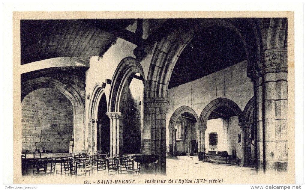 Cp , 29 , SAINT HERBOT , Intérieur De L'église , Vierge , Ed : Artaud - Saint-Herbot