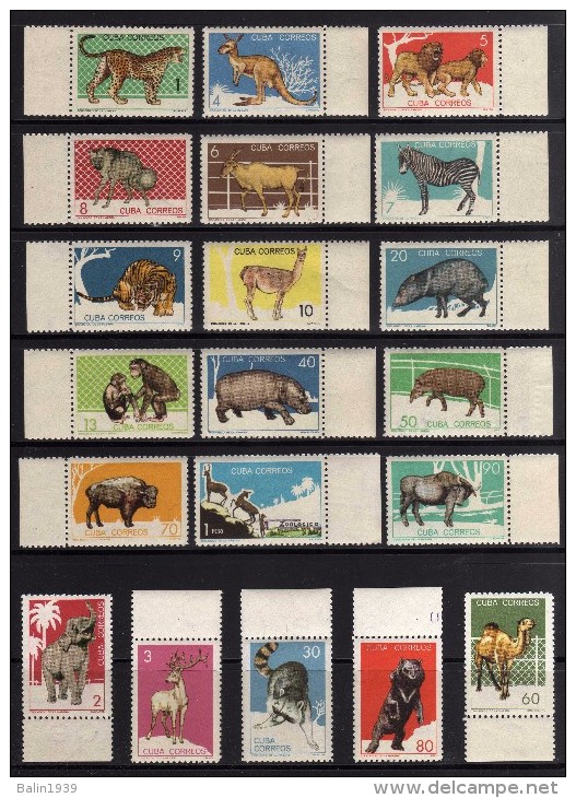 1964 - Cuba - Sc 3065/3084** - Borde De Hoja - Zoo De La Habana - MNH - Perfectos - Nuevos