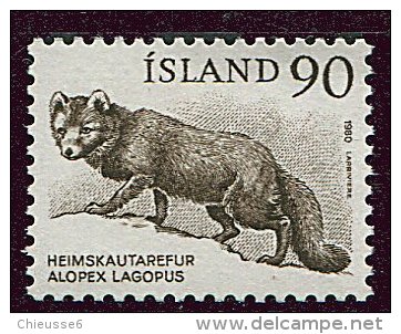 (cl 6 - P.45) Islande ** N° 504 (ref. Michel Au Dos) - Renard Arctique - - Unused Stamps
