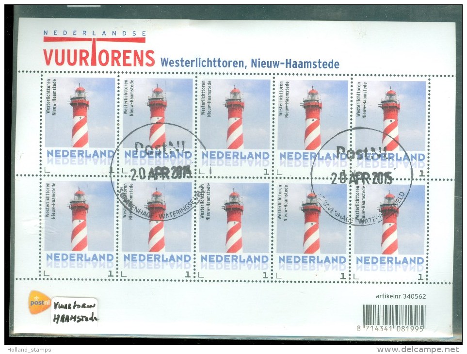 NEDERLAND * VUURTORENS * WESTERLICHTTOREN NIEUW-HAAMSTEDE  * LIGHTHOUSE * BLOK * BLOC * BLOCK * NETHERLANDS * GEBRUIKT - Used Stamps