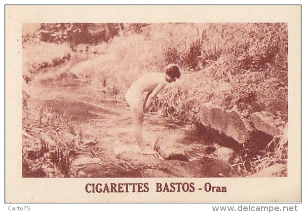 Chromos - Cigarettes Bastos Oran Algérie - Femme Nue Rivière - Sonstige & Ohne Zuordnung