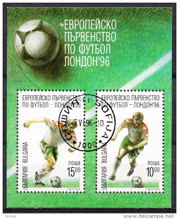 BULGARIE Mi.nr.:bloc 230 Fussball-Europameisterschaft, England 1996 Oblitérés / Used / Gestempeld - Oblitérés