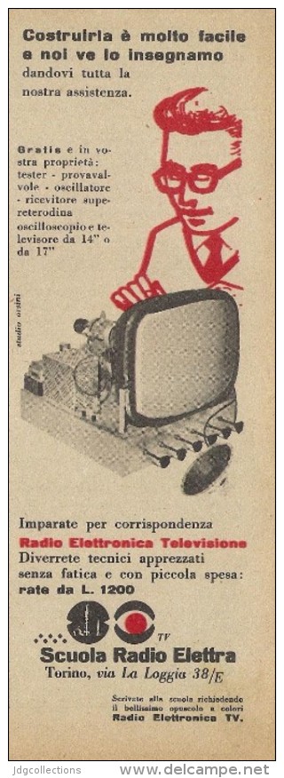 # SCUOLA RADIO ELETTRA TORINO Italy 1950s Advert Pubblicità Publicitè Reklame Publicidad Radio TV Televisione - Libri & Schemi