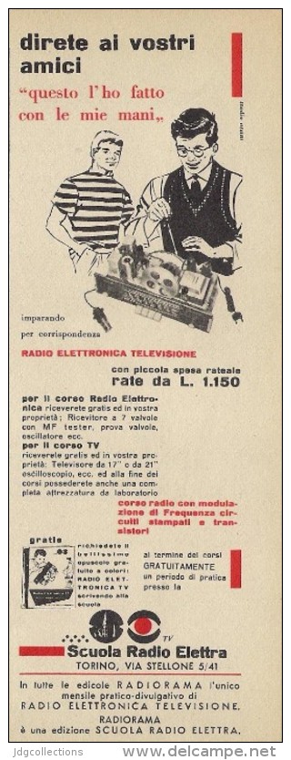 # SCUOLA RADIO ELETTRA TORINO Italy 1950s Advert Pubblicità Publicitè Reklame Publicidad Radio TV Televisione - Libri & Schemi