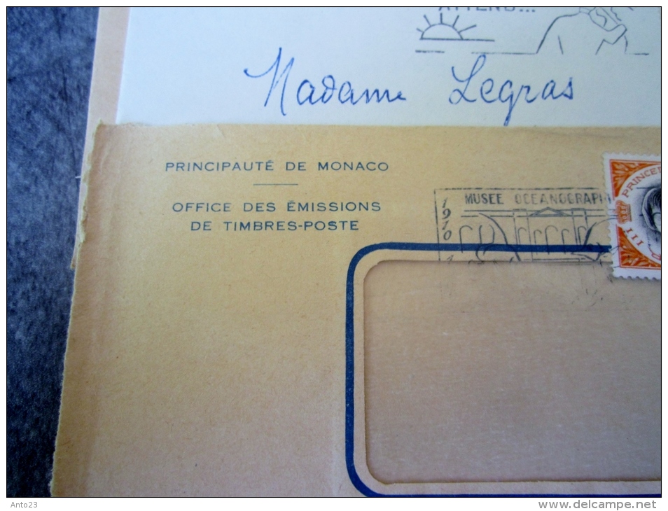 Lot Monaco Lettre Timbrée Avec Flamme Prince Rainier 1957 Monte-Carlo - Covers & Documents