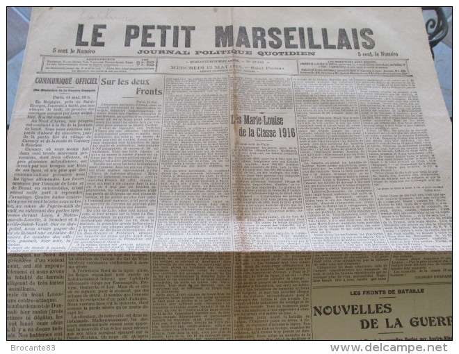 DU 12 MAI 1915 LES MARIE LOUISSE DE LA CLASSE 1916 - Le Petit Marseillais