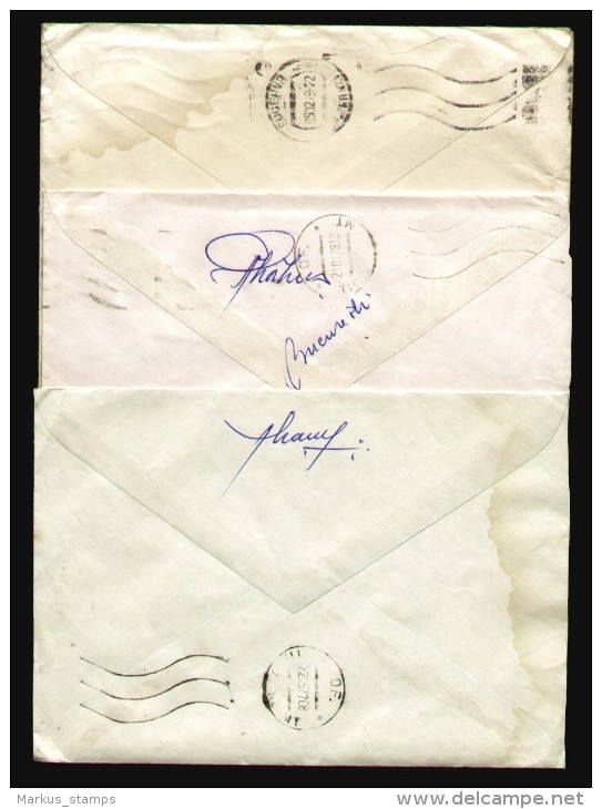 1977 - 1979 Romania, 3 Envelopes Couleurs Différentes Sur Timbre Similaire / 3 Covers Different Colors On Similar Stamp - Briefe U. Dokumente