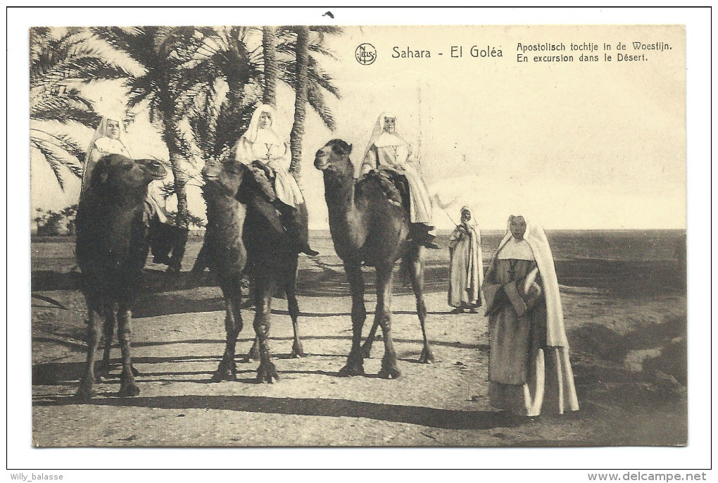 ///  CPA - Afrique - SAHARA - EL GOLEA -  " En Excursion Dans Le Désert " - Apostolischtochtjein De Woestijn     // - Sahara Occidental