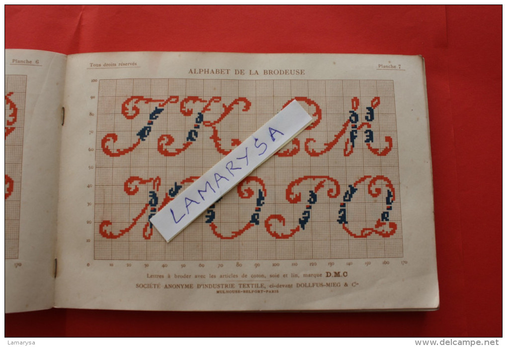 #VINTAGE LOISIRS CREATIFS ALPHABET DE BRODEUSE LETTRES CHIFFRES MONOGRAMMES ORNEMENTS à POINTS COMPTES CALQUES DORNACH