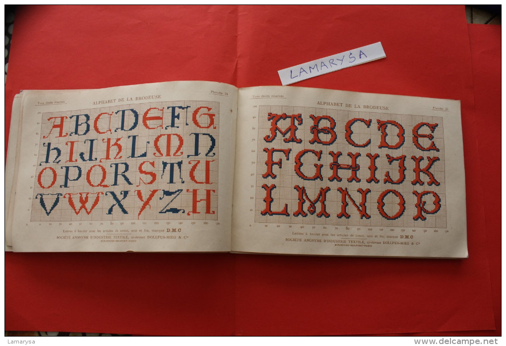 #VINTAGE LOISIRS CREATIFS ALPHABET DE BRODEUSE LETTRES CHIFFRES MONOGRAMMES ORNEMENTS à POINTS COMPTES CALQUES DORNACH