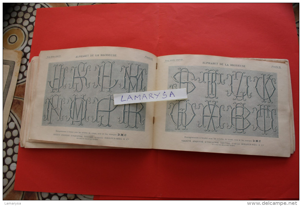 #VINTAGE LOISIRS CREATIFS ALPHABET DE BRODEUSE LETTRES CHIFFRES MONOGRAMMES ORNEMENTS à POINTS COMPTES CALQUES DORNACH