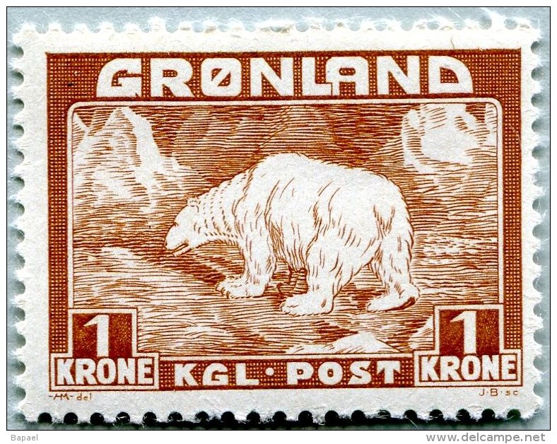 N° Yvert 9 - Timbre Du Groenland (Roy. Du Danemark) (1938-1946) - MNH - Ours Polaire (JS) - Nuevos