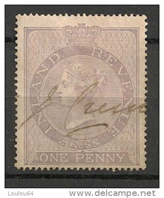 Timbres - Grande-Bretagne - Fiscaux - 1862 - 1 Penny - - Steuermarken