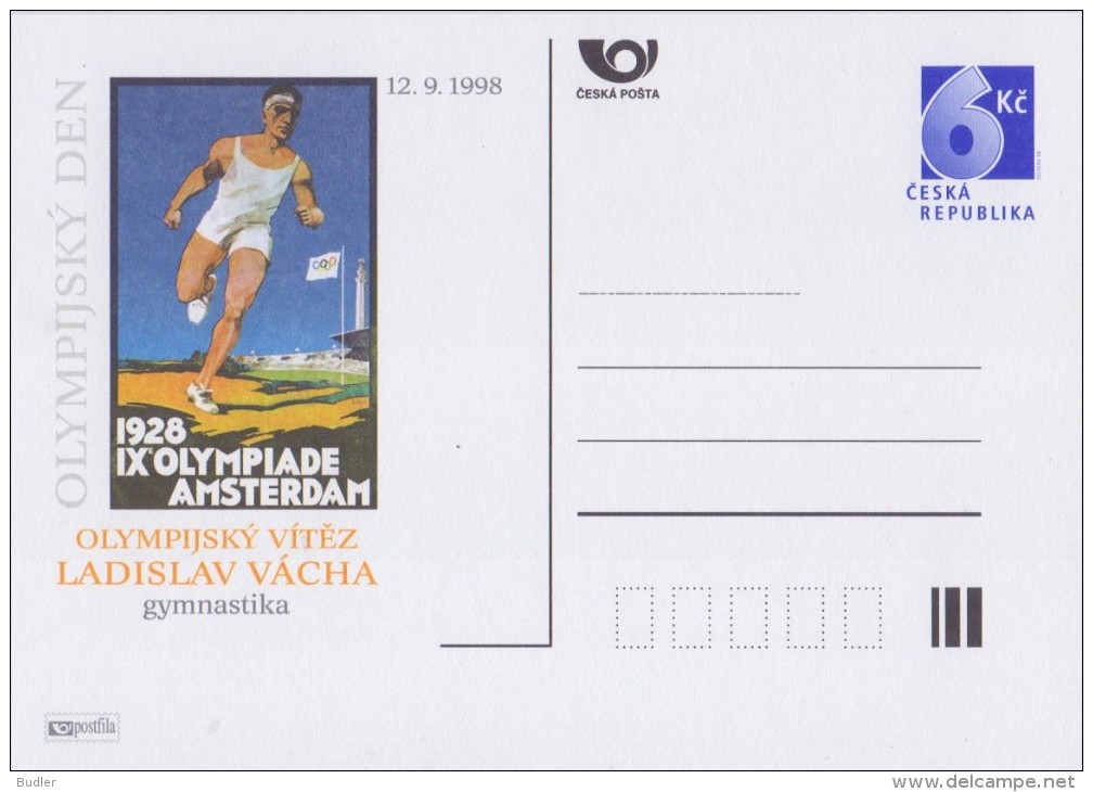 CESKA REPUBLICA:1998 : Postal Stationery : OLYMPICS,AMSTERDAM 1928,ATHLETICS.RUNNING, - Verano 1928: Amsterdam
