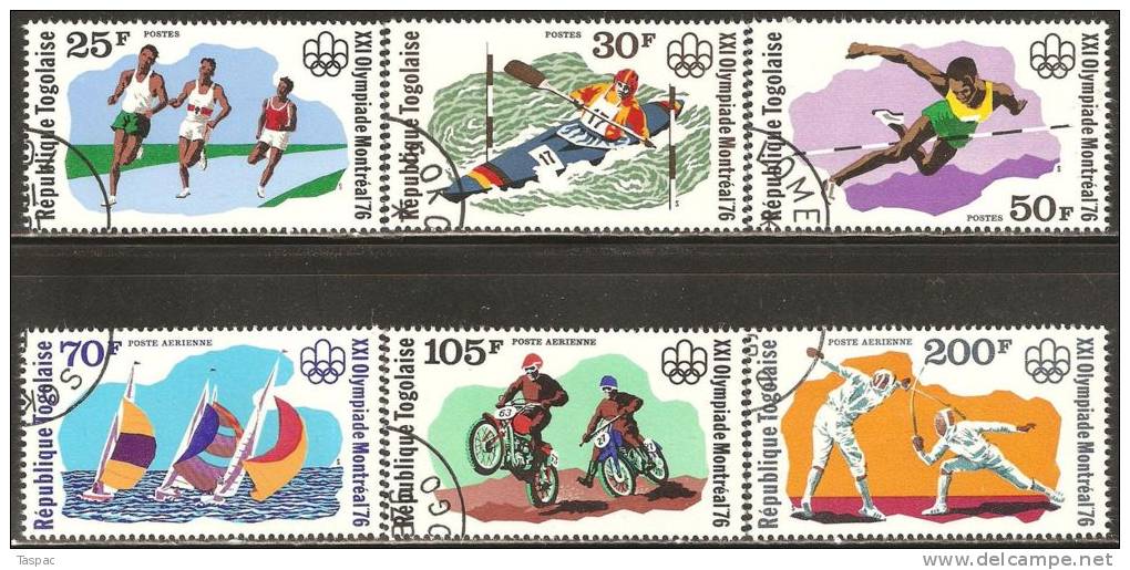 Togo 1976 Mi# 1168-1173 A Used - 21st Olympic Games, Montreal - Estate 1976: Montreal