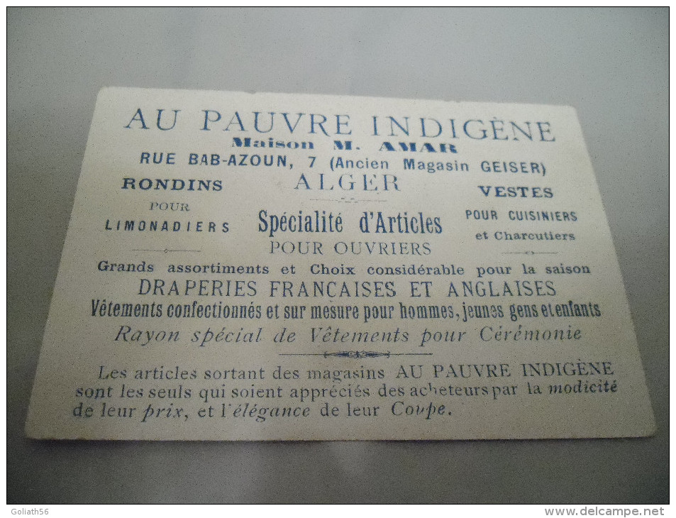 Chromo Au Pauvre Indigène, Les Voitures Automobiles La Balayeuse Automobile Maison M. Amar Alger, Rue Bab-Azoun - Autres & Non Classés