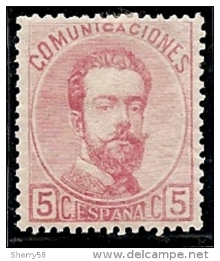 1872-ED. 118 REINADO DE AMADEO I - EFIGIE DE AMADEO I -5 CENT. ROSA-NUEVO - MH- CENTRAJE DE LUJO - Nuevos