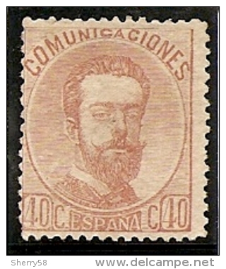 1872-ED. 125 REINADO DE AMADEO I - EFIGIE DE AMADEO I -40 CENT. CASTAÑO CLARO-NUEVO SIN GOMA- MNG - Nuevos