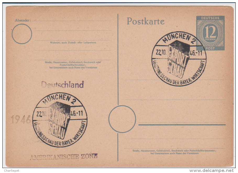 Germany 1946 American Zone 12pf  Postal Stationery Cover Konferenz CXL - Sonstige & Ohne Zuordnung