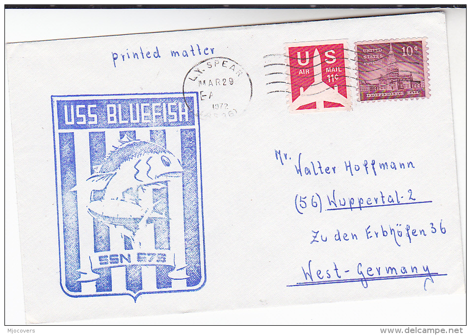 1972 USS Bluefish  SSN 675 NUCLEAR SUBMARINE COVER US NAVY Usa Stamps Atomic Energy Fish - Atom