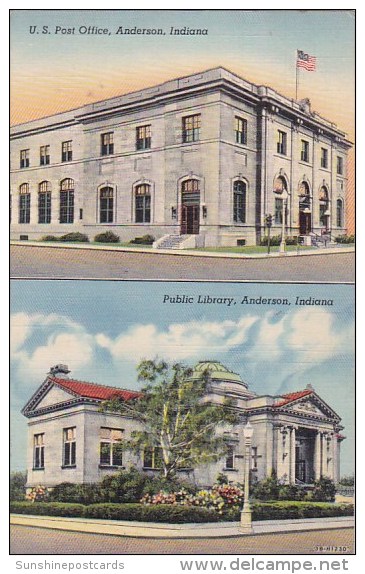 U S Post Office And Public Library Anderson Indiana - Anderson