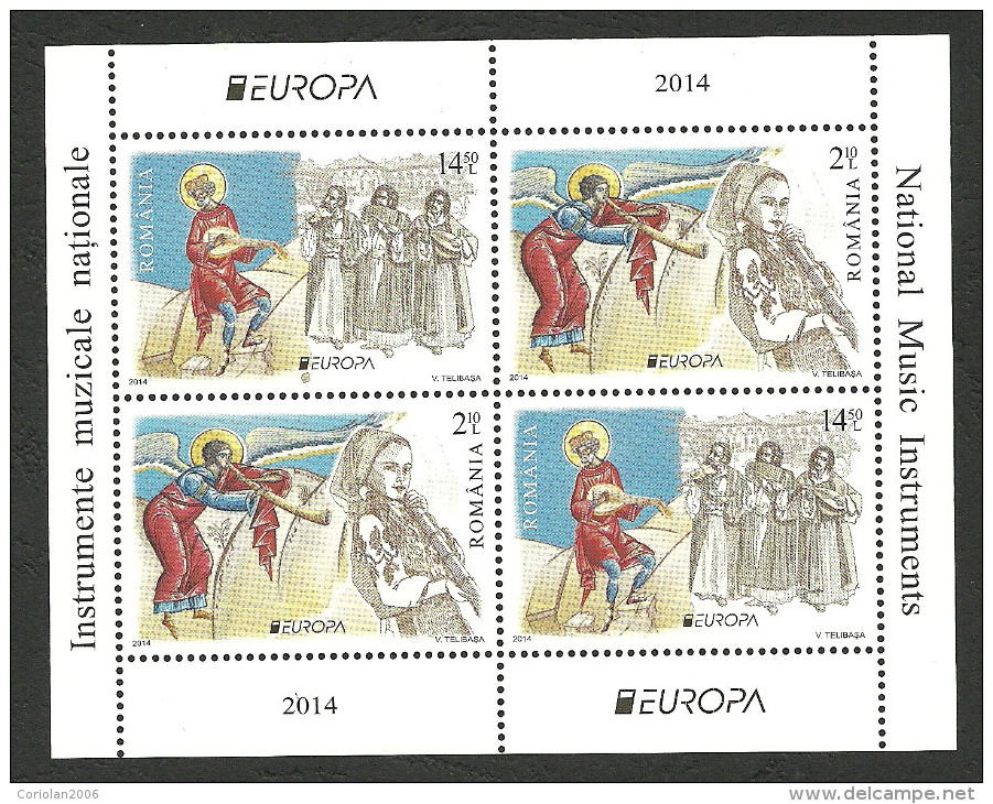 Romania 2014 / Europa, Musical Instruments, Block Type 2 - 2014