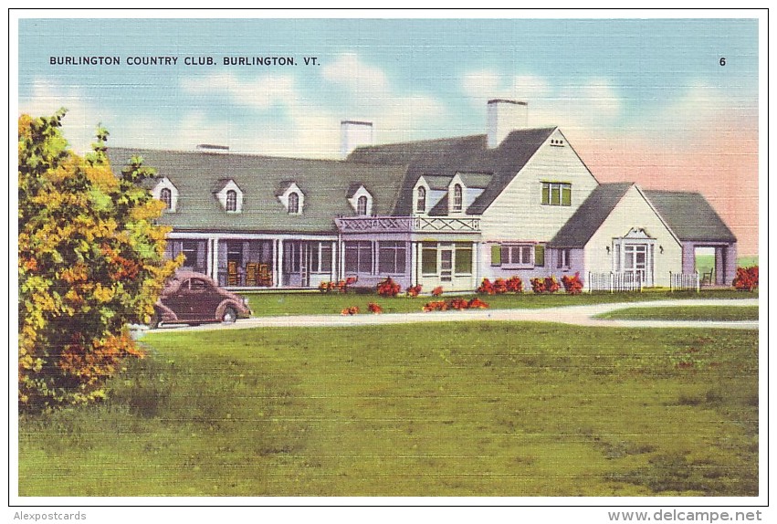 BURLINGTON COUNTRY CLUB - BURLINGTON, VERMONT, USA (Unused Old Linen Postcard) - Burlington