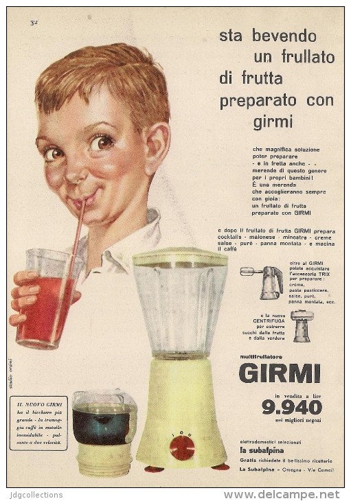 # GIRMI FRULLATORE ROBOT CUCINA 1960s Advert Pubblicità Publicitè Reklame Roboter-Kucke Household Casa Menage Haushalt - Manifesti