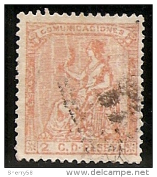 1873-ED. 131 I REPÚBLICA - ALEGORÍA DE ESPAÑA - 2 CENT. NARANJA-USADO ROMBO DE PUNTOS - Usados