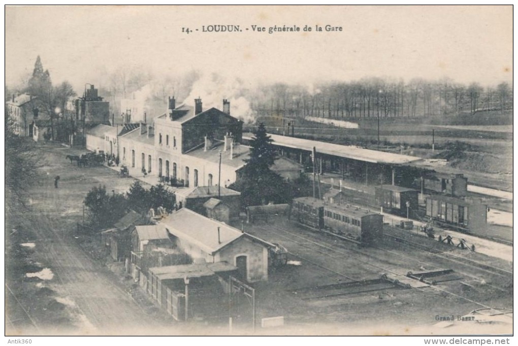 CPA 86 LOUDUN Vue Générale De La Gare - Loudun