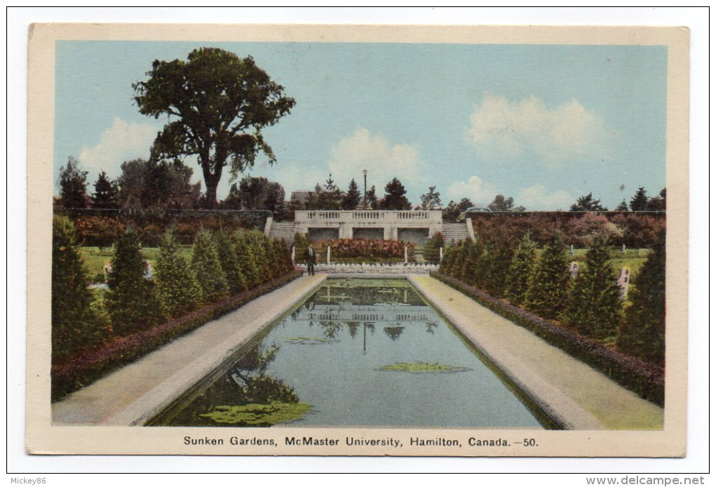 Canada--Ontario--HAMILTON---Sunken Gardens,Mc Master University  N° 50  éd  PECO  Ottawa - Hamilton
