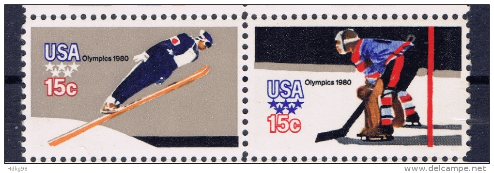 US+ 1980 Mi 1413-14 Mnh Olympische Winterspiele - Nuovi