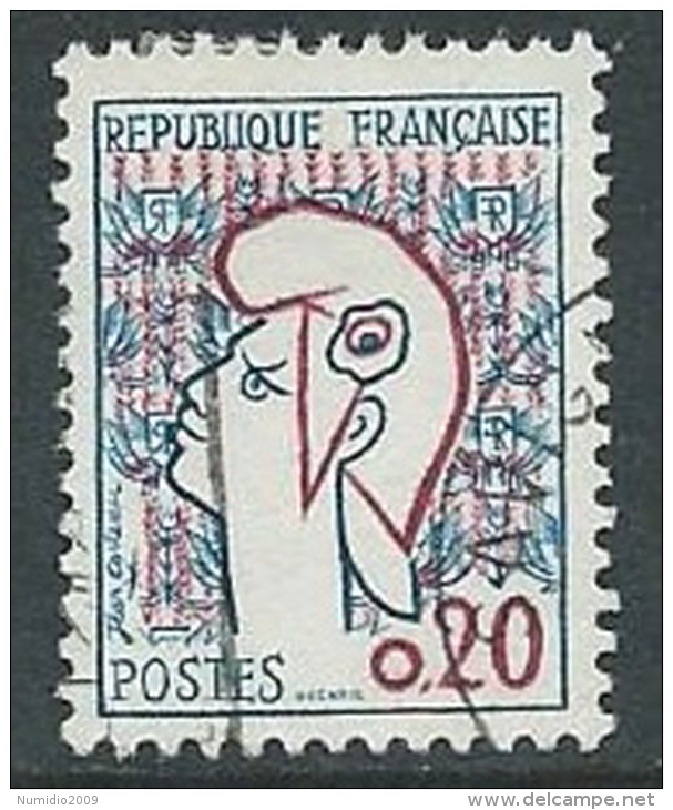 1961 FRANCIA USATO MARIANNA DI COCTEAU  - G23 - 1961 Marianni Di Cocteau