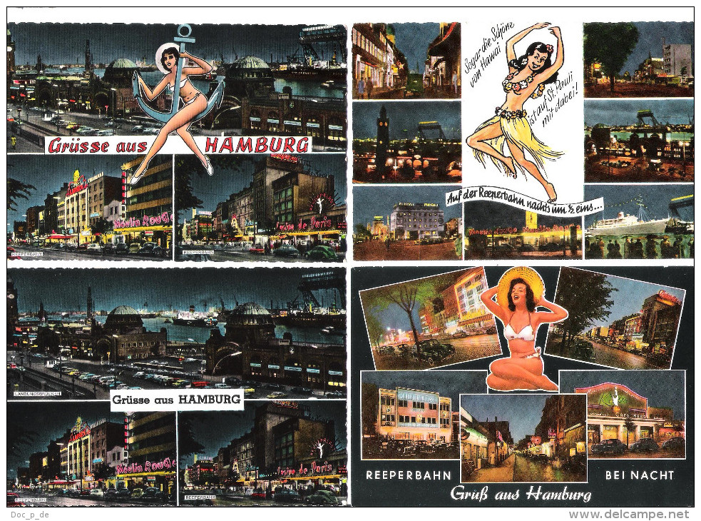 Deutschland - 4 AK - Hamburg - Reeperbahn - St. Pauli - Girls - Reklame Werbung - Altona