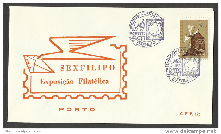Portugal Cachet A Date Expo Philatelique Porto 1971 Event Pmk Philatelic Expo Oporto - Postal Logo & Postmarks